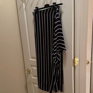 Gucci Striped Silk Wrap Skirt in Navy and White